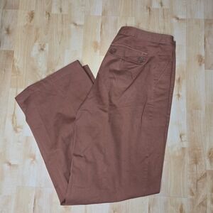 Relativity‎ 70s 80s Inspo Wide Leg Brown Pants Floral Waist Size 12 Cotton